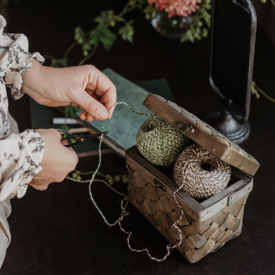 Green/White jute string