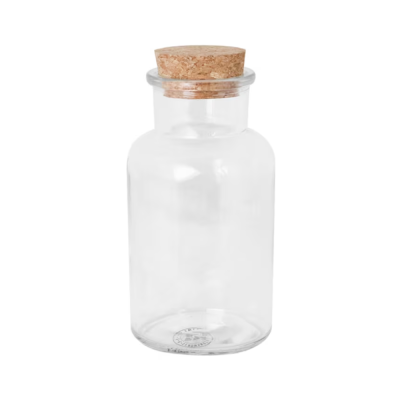 Medium glass jar with cork cap