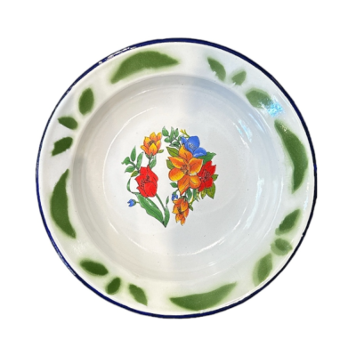 Enamelled plate hollow 16cm - Green