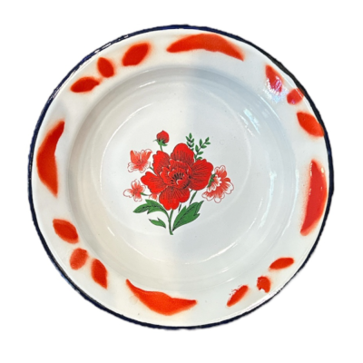 Enamelled plate hollow 16cm - Red