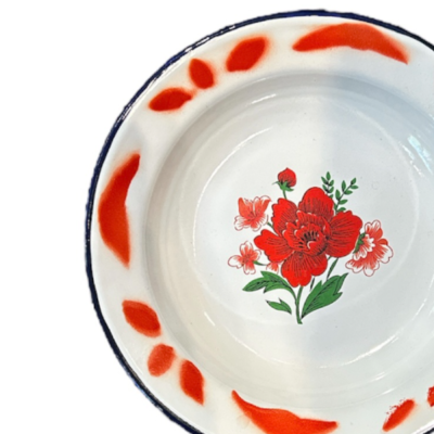 Enamelled plate hollow 16cm - Red