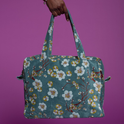 Sac Velours - Blossom Blue