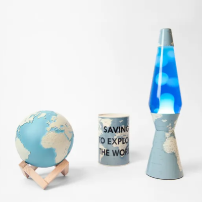 Lava Lamp - World Map - Blue