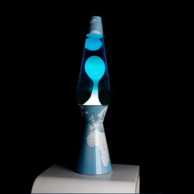 Lampe à lave - Carte du monde - Bleu