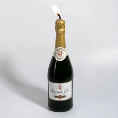 Champagne bottle candle