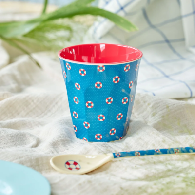 Medium cup - Dark Blue - Lifeline Print