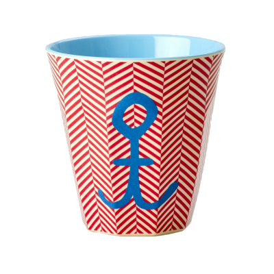 Medium cup - Red - Anchor Print