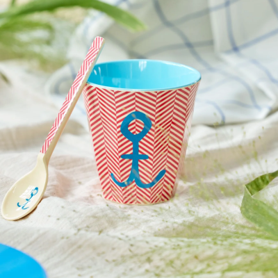 Medium cup - Red - Anchor Print