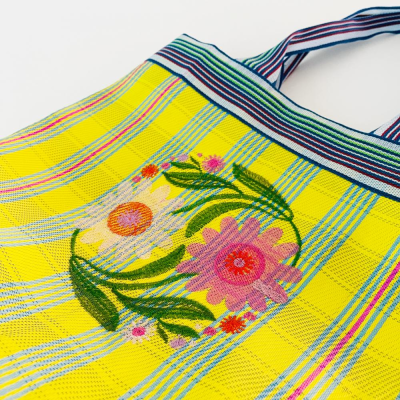 Bolso reciclado - Flores - Amarillo