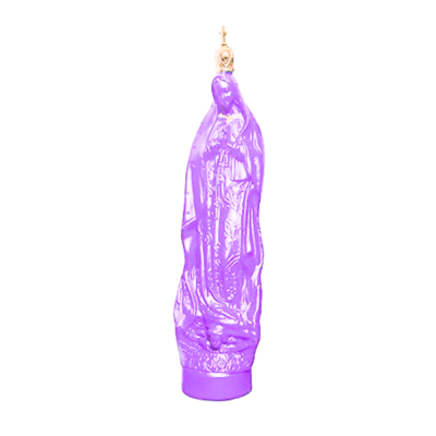 Vierge de Guadeloupe plastique 60cl - Violet