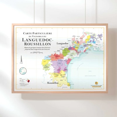 Affiche - Carte des vins du Languedoc Roussillon