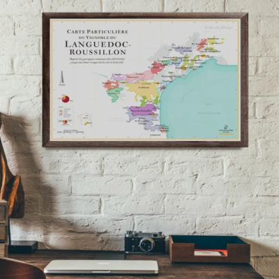 Affiche - Carte des vins du Languedoc Roussillon