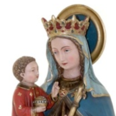 Sculpture Virgin Mary carrying Jesus