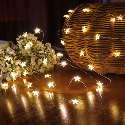 White Luminous Star Garland - 125 LEDs