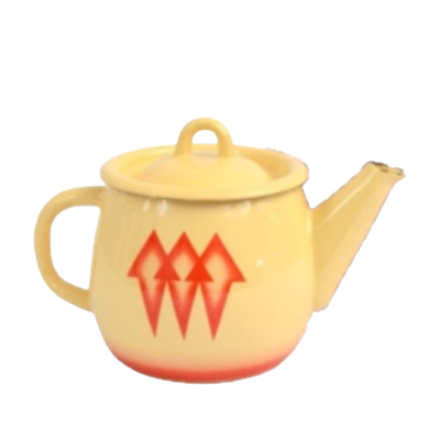 Enamelled Teapot Cream / Geometric - 11 cm 1L