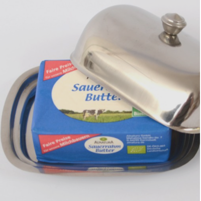 Butter dish with high lid