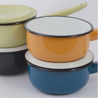 Enamelled saucepan - Mustard