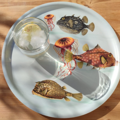 Round tray - Fish