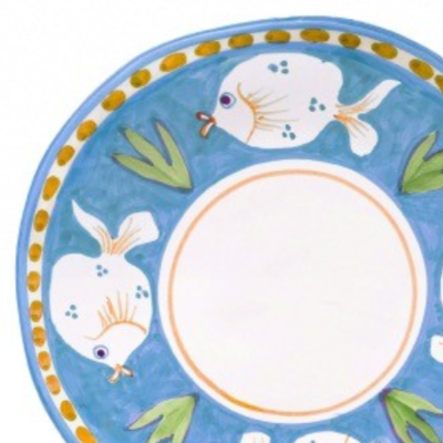 Dinner plate - 29 cm - Fish / Sky blue