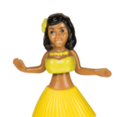 Figurine mobile - Hula Girl - Jaune