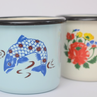 Mug en email Petit format - Poisson Bleu