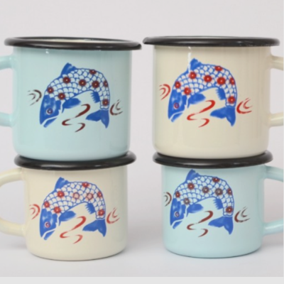 Mug en email Petit format - Poisson Bleu