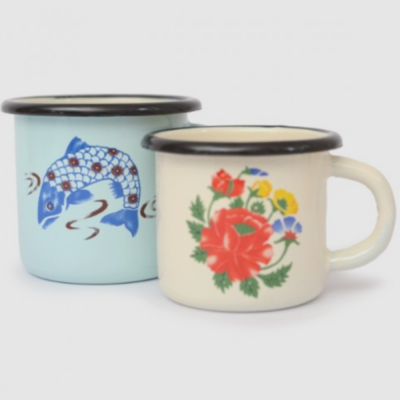 Mug en email Petit format - Poisson Bleu