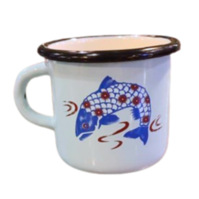 Mug en email 0,4L - Poisson Bleu